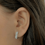 Argola Prata Legitima 925 Coraçao P Três Fileiras Zirconia 