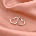 Argola Prata Legítima 925 Coraçao com Zirconia