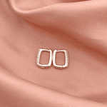 Argola Retangular P Três Fileiras Zirconia Prata 925