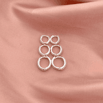 Trio Argola com Três Fileira Zirconia Prata 925