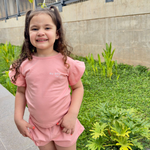 Conjunto menina “Eu sou corajosa” Rosa