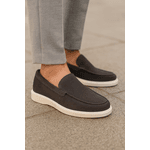 Loafer Masculino Couro Legítimo Minimalista Caribe Grafite Rota Shoes