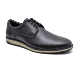 Sapato Oxford Clássico Masculino Couro Legítimo Preto Liso