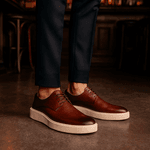 Sapato Masculino Couro Legítimo Derby New York Whisky