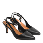 Slingback Scarpin Preto Salto Fino