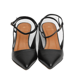 Slingback Scarpin Preto Salto Fino