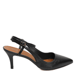 Slingback Scarpin Preto Salto Fino