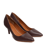 Scarpin Marrom Salto Fino Couro