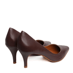 Scarpin Marrom Salto Fino Couro