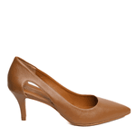 Scarpin Caramelo Salto Fino Couro