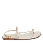Sandália Rasteira Off White Couro 