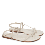 Sandália Rasteira Off White Couro 