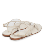 Sandália Rasteira Off White Couro 