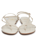 Sandália Rasteira Off White Couro 