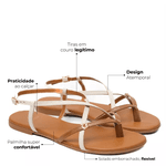 Sandália Rasteira Caramelo Mari Couro