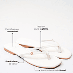 Sandália Rasteira Off White Carol Couro