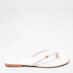 Sandália Rasteira Off White em Couro