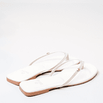 Sandália Rasteira Off White em Couro