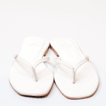 Sandália Rasteira Off White em Couro