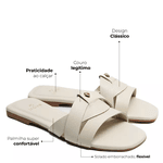 Sandália Rasteira Off White Chrys Couro
