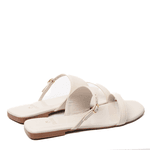 Sandália Rasteira Off White Couro