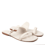 Sandália Rasteira Off White Couro