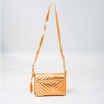 Bolsa Camila Dourada Couro Matelassê