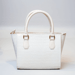 Bolsa Tote Croco Off White Couro