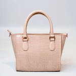 Bolsa Tote Croco Bege Couro