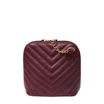 Bolsa Tiracolo Vinho Matelassê Couro Pequena