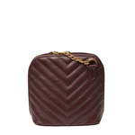Bolsa Tiracolo Marrom Matelassê Couro Pequena