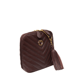 Bolsa Tiracolo Marrom Matelassê Couro Pequena