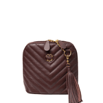 Bolsa Tiracolo Marrom Matelassê Couro Pequena