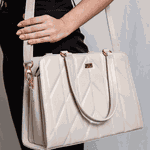 Bolsa Tiracolo Off White Couro Matelassê Alça Transversal Removível