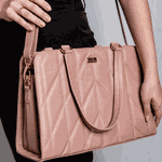 Bolsa Tiracolo Blush Couro Matelassê Alça Transversal Removível