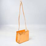 Bolsa Tiracolo Dourada Em Couro 