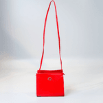 Bolsa Tiracolo Vermelho Em Couro 