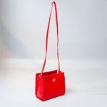 Bolsa Tiracolo Vermelho Em Couro 