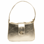 Bolsa Tiracolo Dourada em Couro Pequena Mari