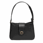 Bolsa Tiracolo Preta em Couro Pequena Mari