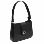 Bolsa Tiracolo Preta em Couro Pequena Mari