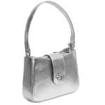 Bolsa Tiracolo Prata em Couro Pequena Mari