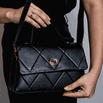 Bolsa Tote Preta Couro Alça Transversal Removível Média