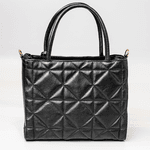 Bolsa Tote Preta Couro Metalassê