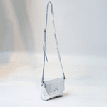 Bolsa Tiracolo Prata Em Couro Pequena Alice