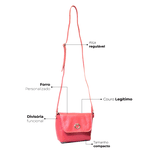 Bolsa Tiracolo Vermelho Morango Em Couro Pequena Alice