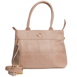 Bolsa Tiracolo Bege Couro Alça Removível Grande