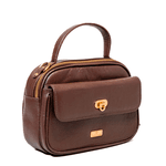 Bolsa Tiracolo Marrom Couro Mikaele