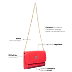 Bolsa Jana Night Vermelho Morango Couro Verniz Pequena