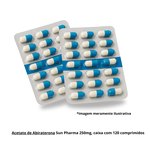 Acetato de Abiraterona Sun Pharma 250mg, caixa com 120 comprimidos